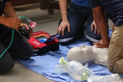 CPR Training with mannequin